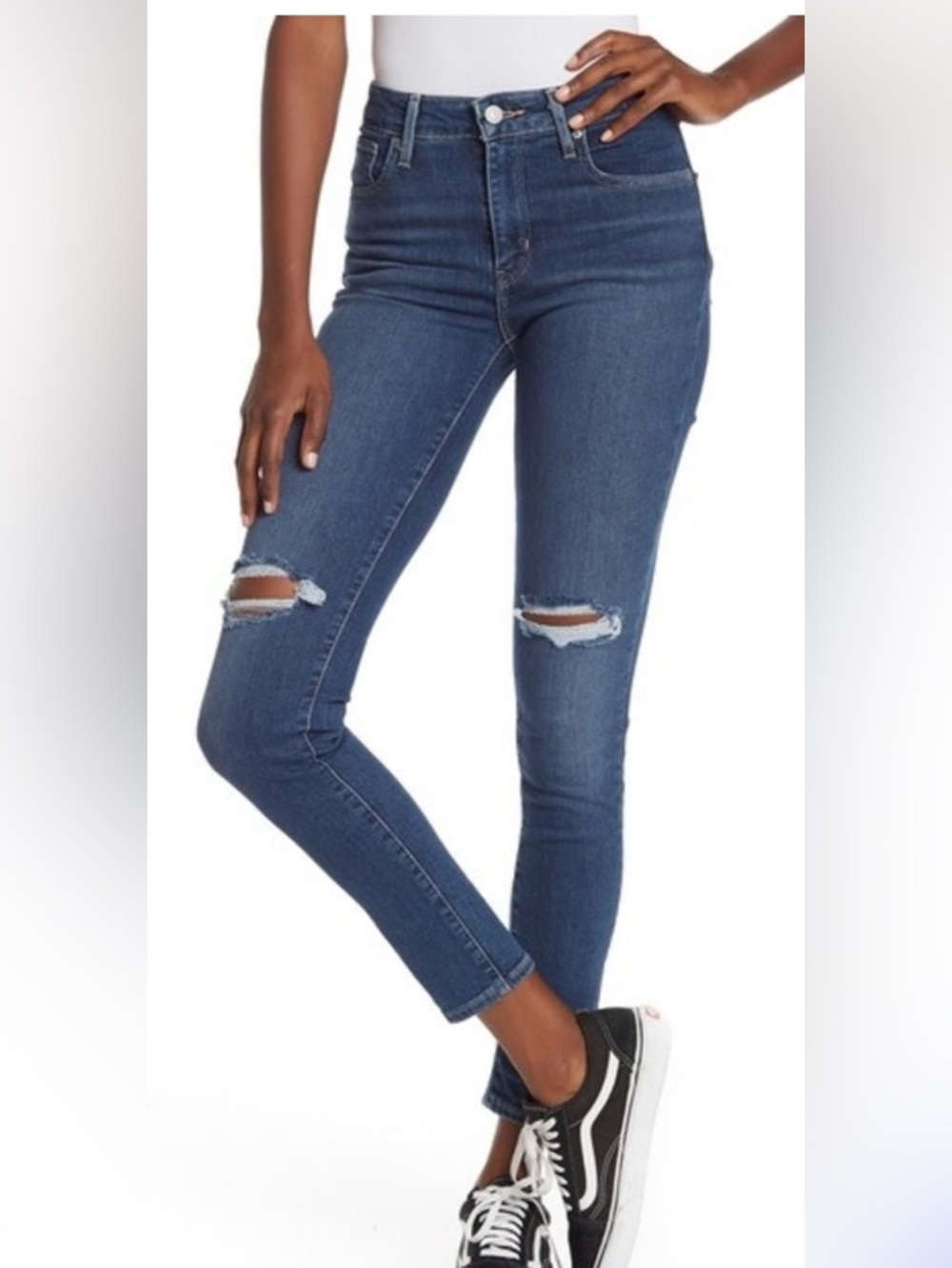 Terranova Blue Distressed mid-Rise Skinny  distressed Jeans waist14” inseam 27”